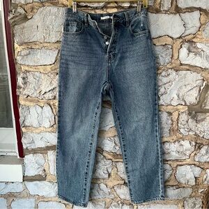 PacSun High Rise Straight Dark Blue Denim Jeans Womens Size 27 Casual 90s